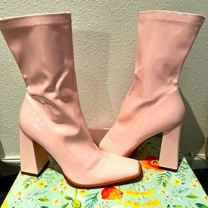 Dolls Kill Pink patent leather gogo boots style size 8